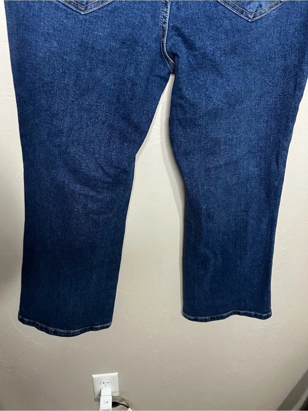 Michael Kors High Rise Front Patch Pocket Cropped Sailor Flare Jeans